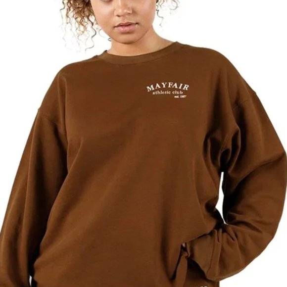 MAYFAIR ATHLETIC CLUB Cognac Crewneck Sweatshirt - Picture 1 of 5